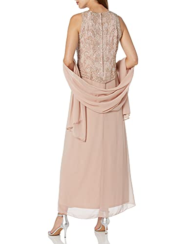 Image of J Kara Womens Sleeveless Mock 2 Piece Beaded Bodice Flare Dress