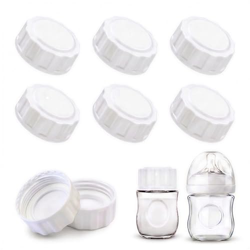 Image of 6 Pack Baby Bottle Lids Replacement Caps Compatible with Philips Avent Wide Mouth Bottles, Leak-Proof Travel Bottle Tops
