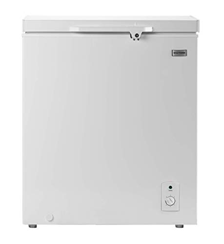 Wolf Power WCF150SD1 Chest Freezer 147L Net Manual Defrost Adjustable Temp LED Light Lock & Key White Easy Controls