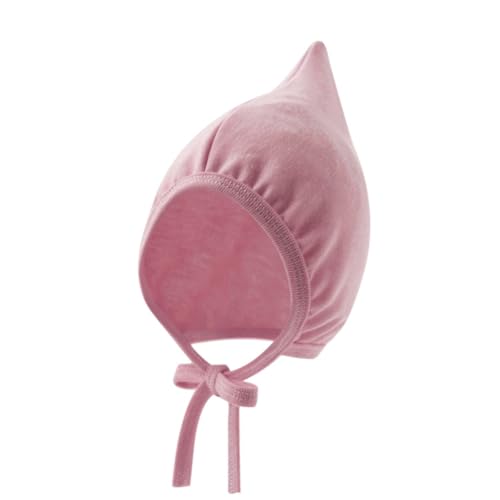 Baby Hat Warm and Fashionable Fetal Caps Breathable Infants Bonnet with Windproof for Spring Fall Deep Pink