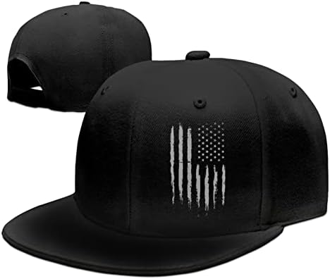 Vintage Black American Flag Snapback Hats for Men Baseball Cap Adjustable Flat Bill Trucker Dad Gift,Husband,Boy Friend,Brother,Uncle,Grandfather,Grandpa Black