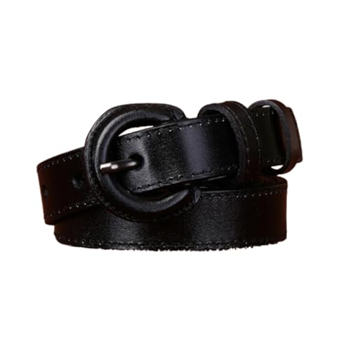 Women's Stitching Belts for Jeans Dresses 2.2cm Width Ladies Waist Strap with Leather Half-Circle Buckle Gift Box