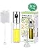 Updated 2020 Version Olive Oil Sprayer Dispenser Mister Bottle For Cooking, BBQ and Air Fryer, Premium Glass Oil Vinegar Soy Sauce Spray for Grilling, Kitchen, Salad, Bread Baking, Frying (2 in 1)