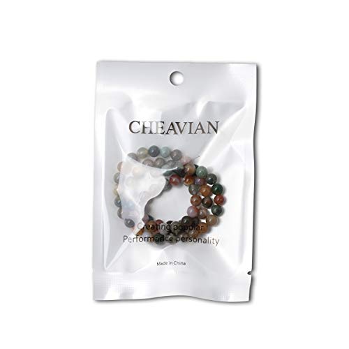 CHEAVIAN 60PCS 6mm Natural Indian Agate Gemstone Round Loose Beads for Jewelry Making DIY 1 Strand 15"
