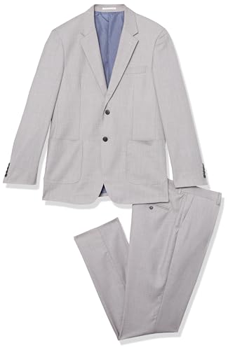 Isaac Mizrahi Men's Slim Fit Solid Textured Jacket and Pant Suit Set