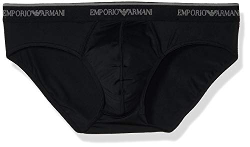 Emporio Armani Men's Microfiber Brief, Black, S