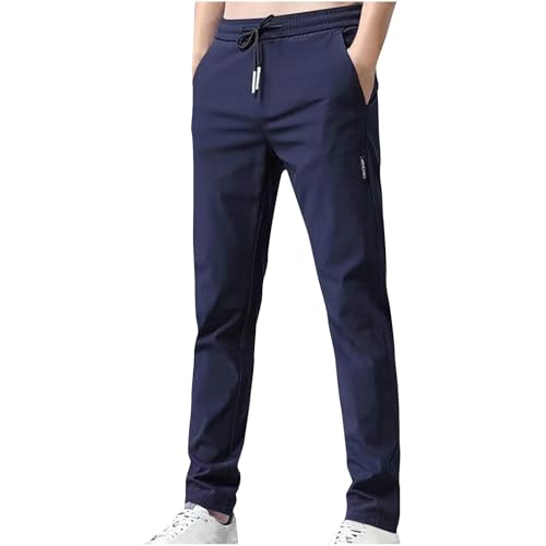 LFEOOST Golf Pants Men Casual Tapered Joggers Lightweight Elastic Waist Drawstring Hiking Travel Dress Work Pants with Pocket