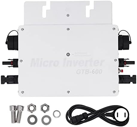 600W WIFI Control Power Inverters, Automatic Identification Solar Power Grid Tie Micro Inverter AC120 230V(Silver US Plug)