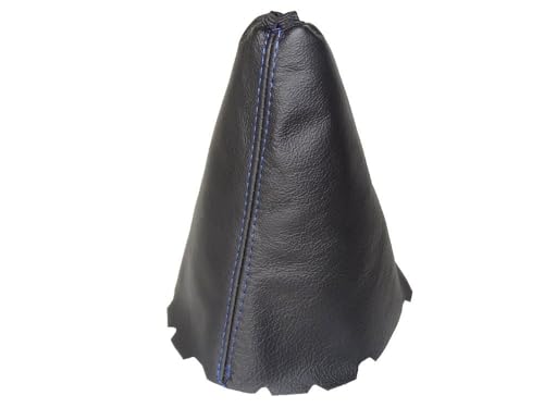 The Tuning-Shop Ltd for Toyota Corolla E15 E150 2007-13 Shift Boot Black Genuine Leather Blue Stitching