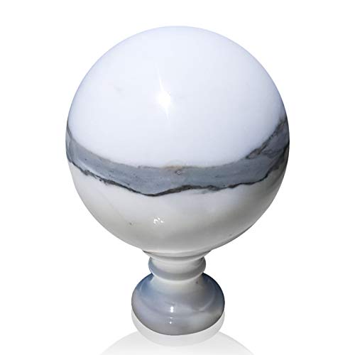Sculpture Bille Marbre Blanc White Italian Marble Sphere Orb Art D.15CM
