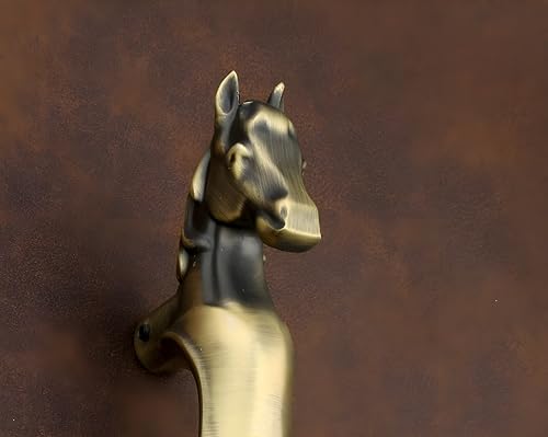 Image of Aluminum Horse Door Handles for Main Door Pull Handle Main Glass & Wooden Door Handle Pull & Push Handle Door Accessories Handle Home Decor Door Hardware Antique Brass (Pack of 1, 15 Inch)