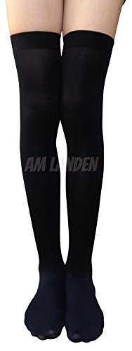 Womens Thigh High Socks Over Knee High Socks Solid Opaque Stockings2