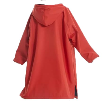 Hiturbo Waterproof Children's Changing Robe: Can Adjust Tightness Cuffs Can pasted Robe Oversized Coat Surf Poncho with Fleece Lining Red