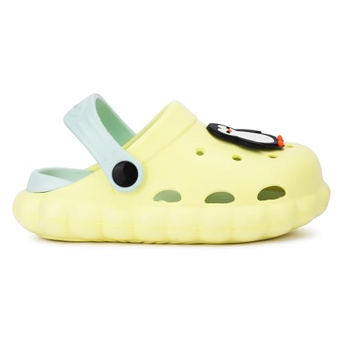 Image of GLJ Little AngelToddler Clogs Slippers, 12 Months to 3 Years, Baby Boy, Waterproof, Lightweight, Cute Cartoon Penguin Design