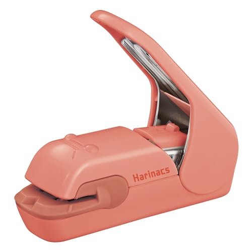 Image of Kokuyo Stapleless Stapler, Harinacs Desktop & Handheld Staple-Free, Up to 5 Sheets No Staple Binding, Portable Compact Holeless Stapler, Salmon Pink, Japan Import (SLN-MPH105VP)