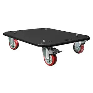 Sound Town Replacement Caster Board for Road/Rack Case, with 4-inch Wheels and Brakes (STRC-CB)
