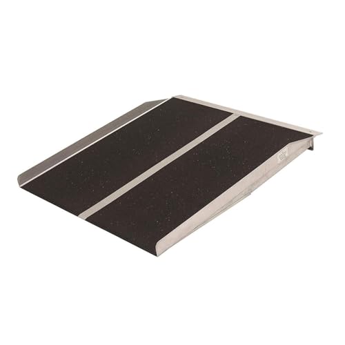 HomeStock French Flair Industries Solid Aluminum Ramp, 3 Ft x 30 in - Non-Slip Surface, Supports 800 Lbs, Rust-Resistant, Portable with Integrated Handles, Weighs 15 Lbs
