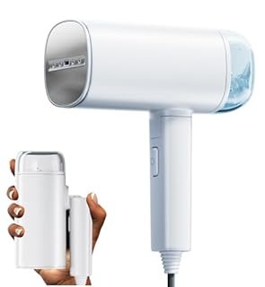 Défroisseur Vapeur Vertical Pliable, FMK Steamer Portable & Défroisseur à Main, Fer à Repasser Vapeur Sans Fil pour Voyage, Centrale Vapeur Puissante 2000W pour Tissus Blanc