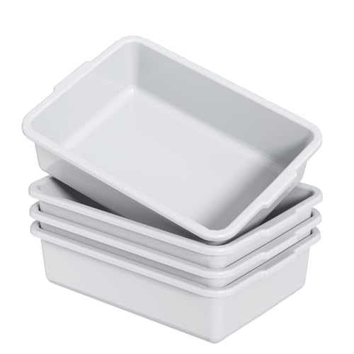 Lasbily Caja de plástico de 13 L para autobús, cuenco de lavado, cubeta de lavado de platos, 4 paquetes