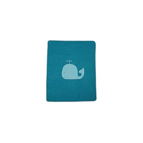 David Fussenegger Babydecke blau mit Wal Motiv aus Baumwolle 70x90 cm flauschig weich Cover