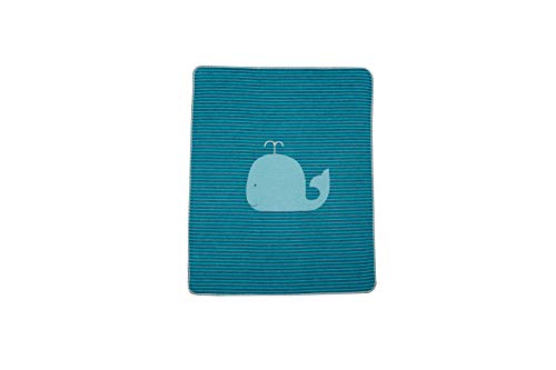 David Fussenegger Jewel 68012379 Couverture pour bébé Motif Baleine/Rayures Turquoise