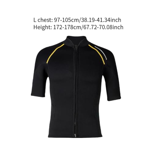 Chaqueta de neopreno para hombre 1.5mm manga corta con cremallera frontal para natación, kayak y buceo miniatura 4