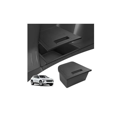 Image of Karltys Rear Trunk Side Organizer for Chevy Trax 2024-2026, Left Side Trunk Storage Box with Lid, Waterproof Hidden Cargo Storage Bin for Chevrolet Trax Accessories