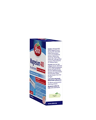 Abtei Magnesium 400 Plus Vital Direkt - für Muskeln, Nerven und Herz - mit allen B-Vitaminen - Hochdosiert - Vegan - Mit Grapefruit-Geschmack - 20 Sachets