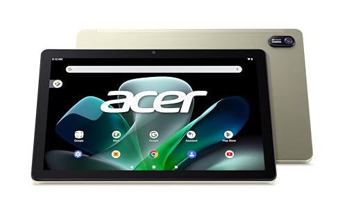 Acer Iconia Tab M10-11 Tablet Touch 10.1'' WUXGA IPS con Bumper Case (MediaTek M8183C, RAM 4 GB, SSD 128 GB, Bluetooth, USB-C, Wi-Fi, MicroSD, Android 12), Tablet Champagne con finitura in metallo