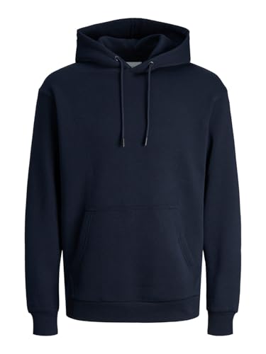 JACK & JONES Felpa con Cappuccio in Tinta Unita, Blazer Blu Marine, XS