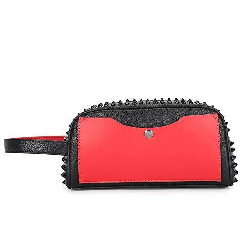 Downupdown Women Clutch Bag Genuine Leather Wallet Rivet Purse Large Capacity Wallet Handbag Portable Wallet2