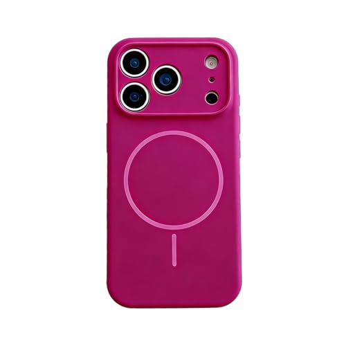 Coque de protection iPhone 17 Air en silicone de luxe fuchsia Magsafe