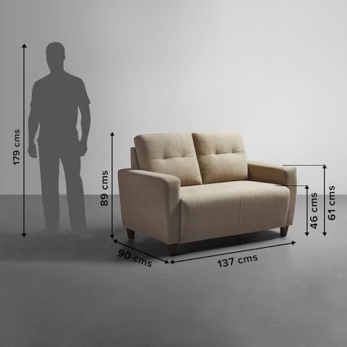 Image of Sleepyhead Yolo Designed by Duroflex - 5 Seater Sofa 3+2 Sofa Set |Premium Fabric, Plush 3-Layer Cushioning |Buttonless Tufted & Anti-Sag Comfort |Stylish & Durable |3 Years Warranty - Coco Brown
