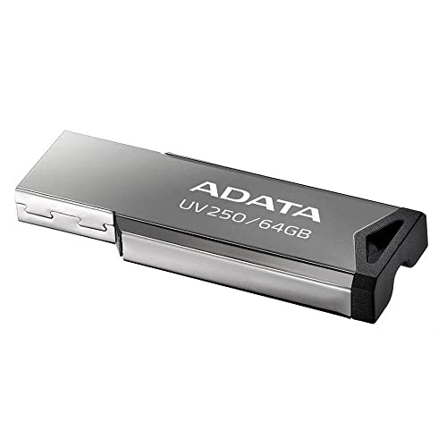 Memorias Usb, Personal Computer ADATA 64 GB Memoria Flash USB 2.0 Color Plata con Negro (Modelo UV250)