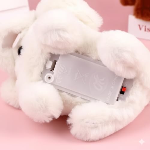 Image of Multi Color Walking Talking Dog Toy with Sound, Realistic Movement Jumping & Bark, Twitch Nose, Voice Repeat, 2 Batteries Included, Perfect for Kids & Toddlers (White Or Brown)
