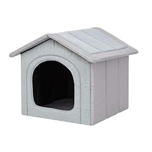 Hobbydog Hundehütte, Hundehaus, Haus, Höhle, Kleiner Zwinger, Hundehütte -INARI – R1-38x38x32 (Taubegrau)