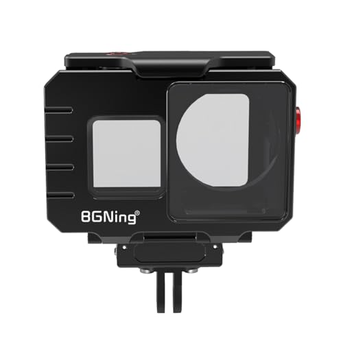 BGNing Diving Camera Protective Frame, Compatible with Action5PRO/4/3 Aluminum Sports Camera Deep Sea Waterproof Case, 80M Underwater Photography (Magnetic Quick Install Two Cards)