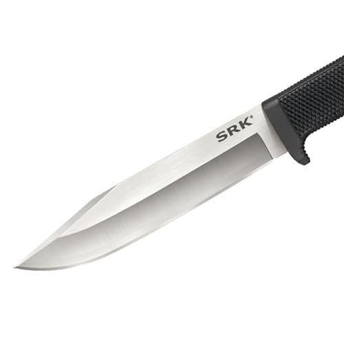 Image of COLD STEEL SRK 6 inch VG-10 San Mai Clip Point Razor-Sharp Blade 4.75 inch Kray-Ex Handle Tactical Fixed Blade Knife w /Secure-Ex Sheath | 4.75 Kray-Ex Handle, Secure-Ex Sheath, 10.75 Overall, 5mm Thick, 8.1 Oz