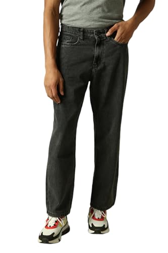 Image of Hubberholme Men Washed Cotton Loose Fit Mid- Rise Jeans 10