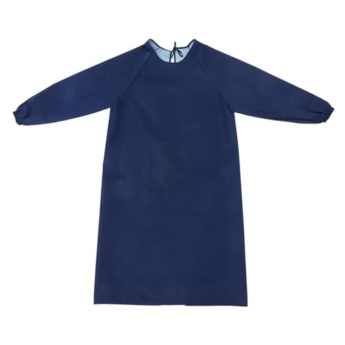 STOBOK 防水防油長袖割烹着 男女兼用 ゆったり快適 作業用エプロン 撥水耐油ポケット付き キッチン清掃塗装対応