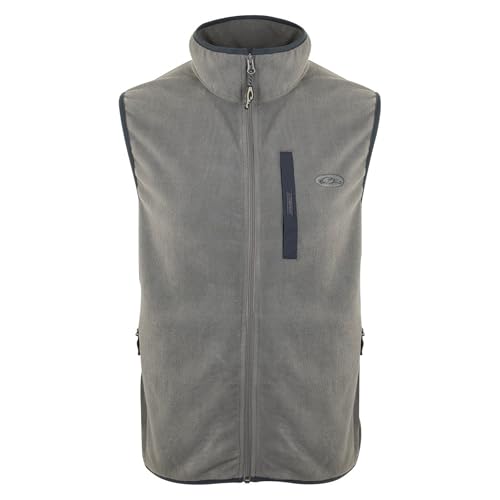 Image of Drake Waterfowl Camp Fleece Durable Moisture-Wicking Lightweight Breathable Full-Zip Casual Outdoor Hiking Vest with Pockets