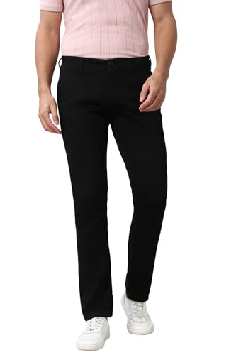 Image of Peter England Men's Slim Fit Stretchable Casual Trousers | Office & Everyday Wear | Comfortable & Smart Look