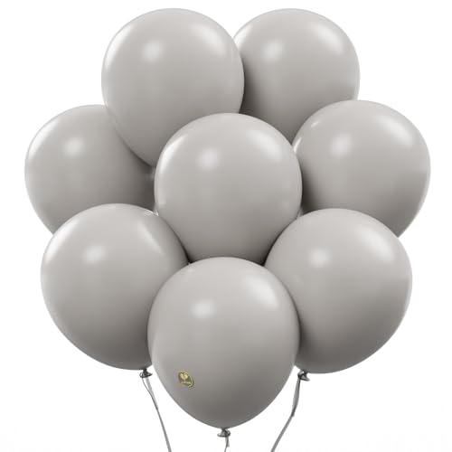 Image of AFTERLOON Biodegradable Natural Rubber Latex Balloons 24 pcs Gray 10 Inch, Plastic-Free Alternative Matte Color Durable Thickened Extra Strong Helium Float, Multicolor ballon Globos Decor De Fiestas