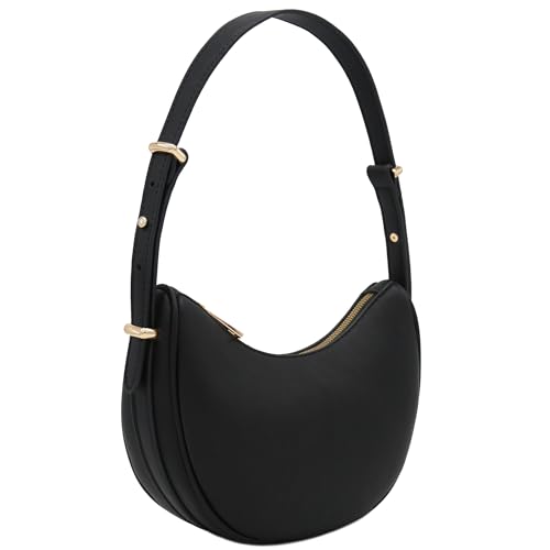 Small Crescent Smooth Faux Leather Underarm Shoulder Bag2