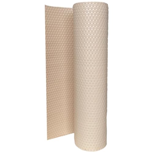 workingHOUSE Balkon Sichtschutz Meterware 60 cm – Polyrattan Balkonverkleidung in Beige, wetterfeste Balkonbespannung & Sichtschutzstreifen