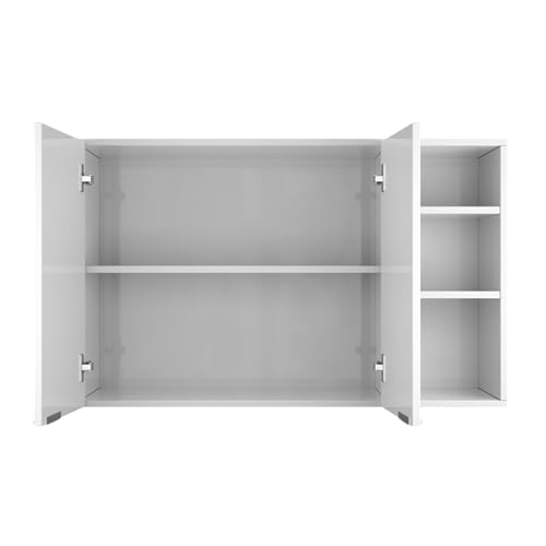 Armário Suspenso de Parede Branco Módulo Aéreo Organizador Multiuso Quarto Cozinha Lavanderia 2 Port