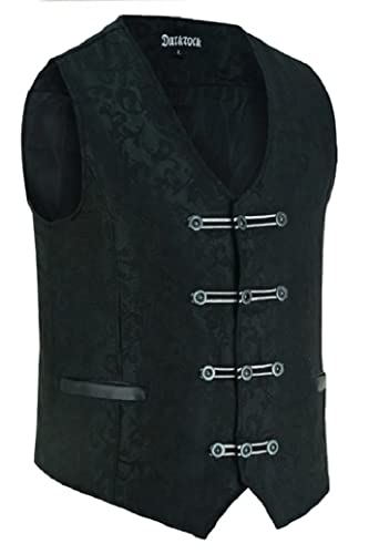 Prime Quality Men's Tailored Black Victorian Vest Waistcoat Damask Velvet Gothic Steampunk Aristocrat VTG/Black Brocade Vest