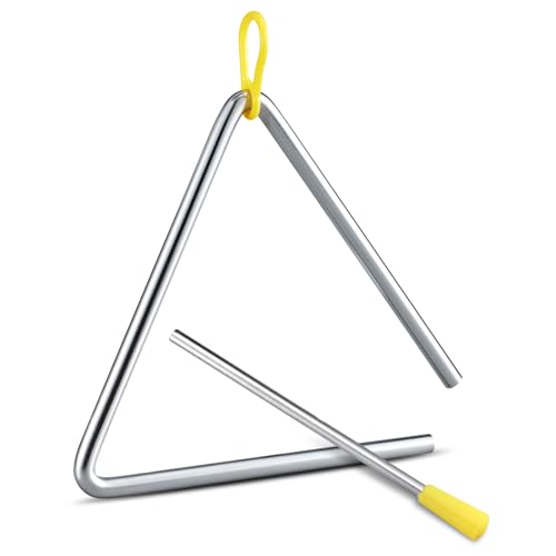 TIPTAP Hand Percussion Triangle, 6IN Musical Steel Triangle with ...