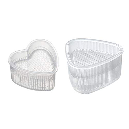 2pcs Rice Ball Mold Food Press Sushi Mold Form Maker DIY Tool Sushi Tools Kitchen Gadgets (1 x L Triangle Shape + 1 x Heart Shape)