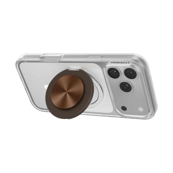 Image of PopSockets Kick-Out Grip for MagSafe, Adjustable Kickstand for Portrait or Landscape, Magnetic Stand, Neutral - Cocoa